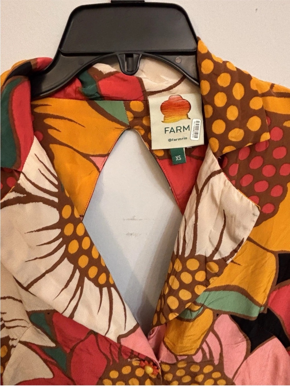 Farm Rio Sunflower Midi Dress Women's XS Open Back - Picture 7 of 8